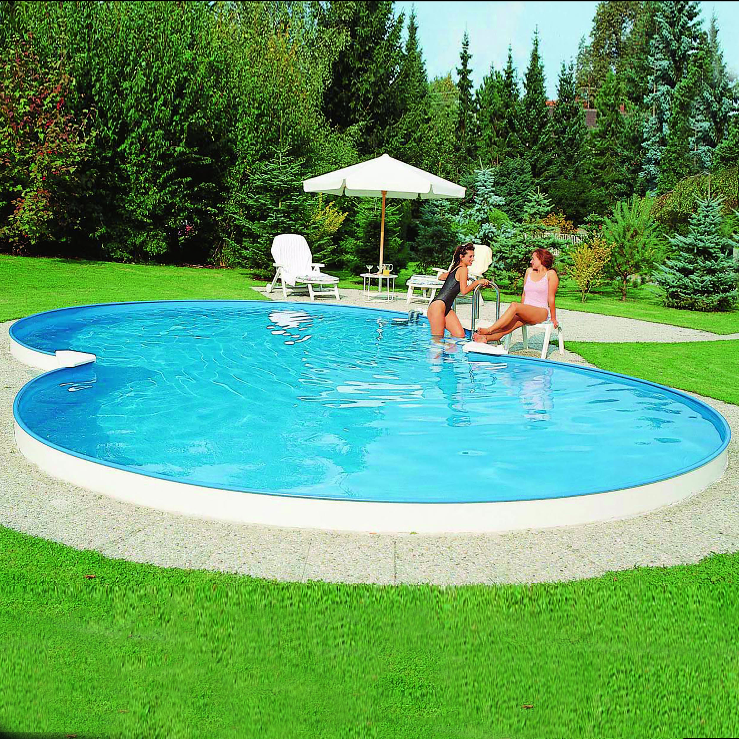 Waterman Exklusiv Stahlwandbecken – Oval, 525 X 320 X 120 Cm (L X B X T) – Tiefes Schwimmbecken Für Garten Oder Poolbereich